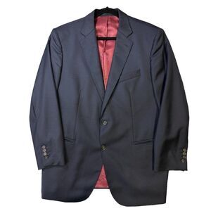 Oliver Wicks Wool Blazer in Navy Blue Tailored in Europe Platinum 140s Size 44R